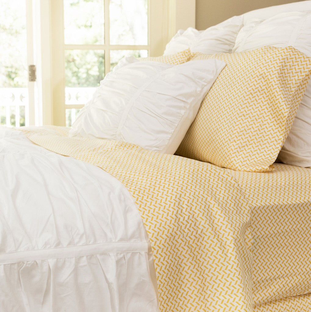 The Yellow Herringbone Sheet Set Crane Canopy