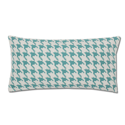 The Teal and White Houndstooth Throw Pillow | Crane & Canopy