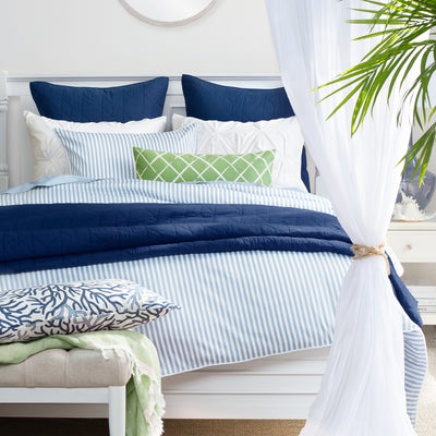 Navy Cotton Quilt And Sham Chevron Navy Blue Crane Canopy