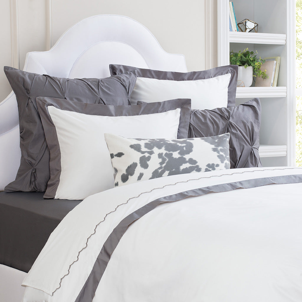 White and Charcoal Grey Bedding | The 