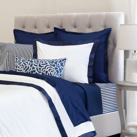 Blue and White Pillow - The French Linden