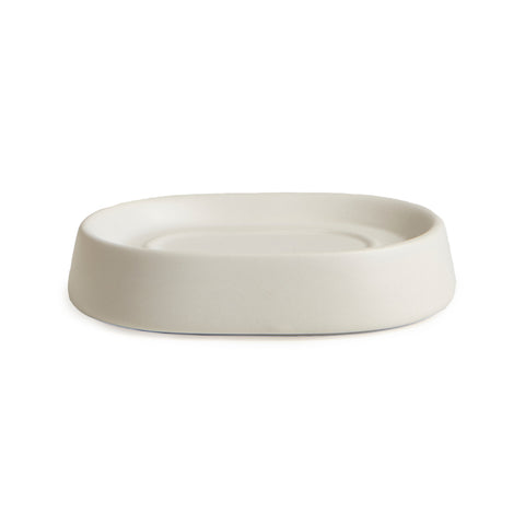 Modern Matte White Ceramic Bath Accessories, Tray
