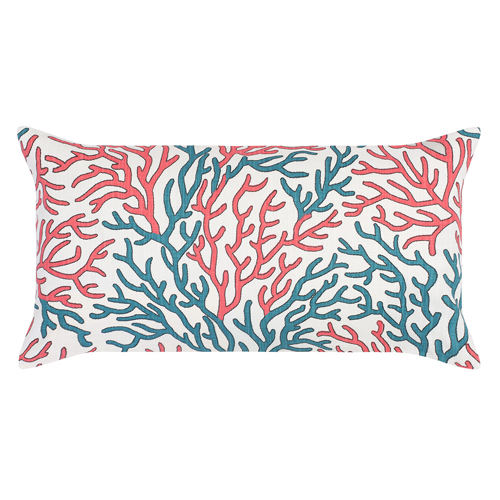 The Coral and Teal Reef Throw Pillow