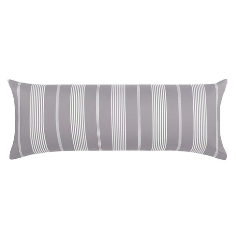 The Grey Striped Seaport Extra Long Lumbar Throw Pillow Crane