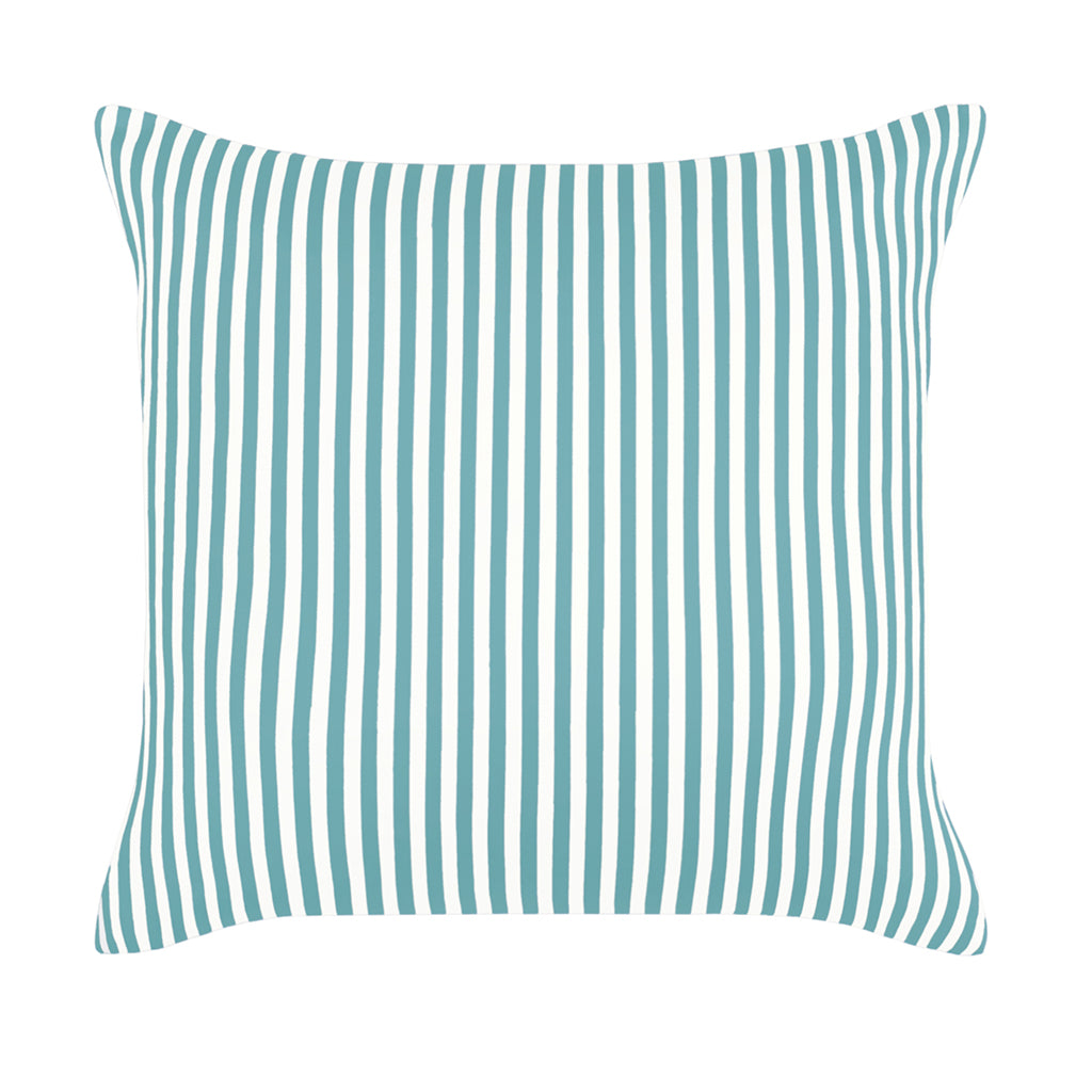 The Turquoise Striped Square Throw Pillow