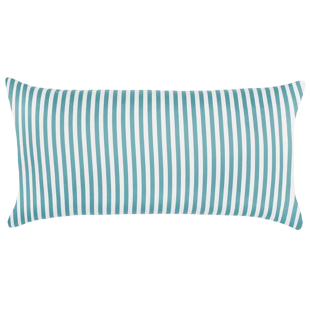 Turquoise Striped Throw Pillow