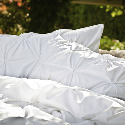 Pintuck The Valencia White Bedding And Shams Crane Canopy