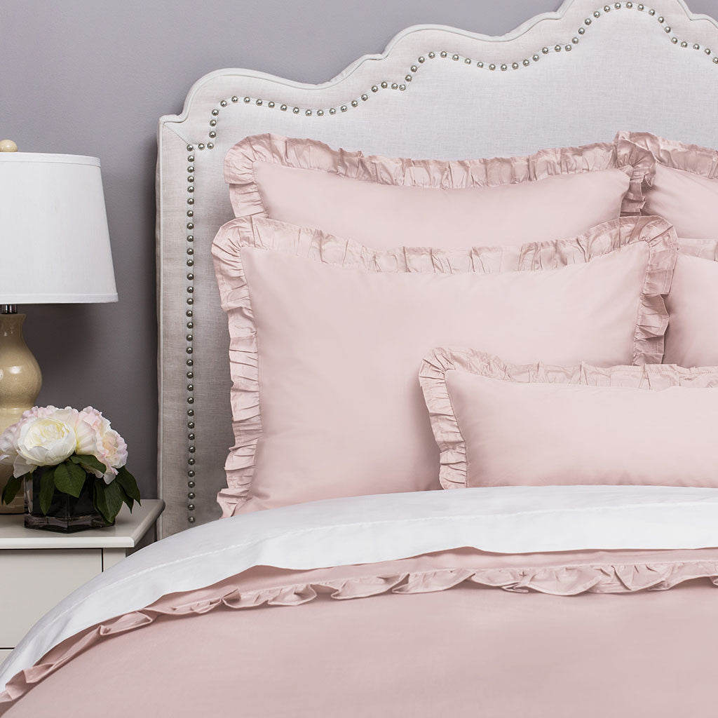 Pink Ruffle Bedding The Vienna Dust Pink Crane Canopy