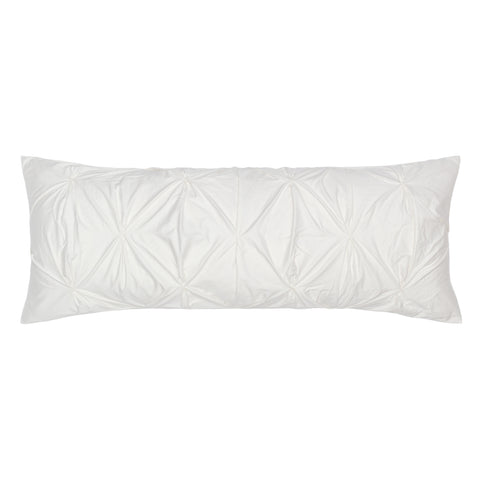 The Soft White Pintuck Extra Long Lumbar Throw Pillow