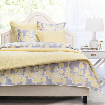 Yellow Cotton Quilt And Sham Chevron Yellow Crane Canopy