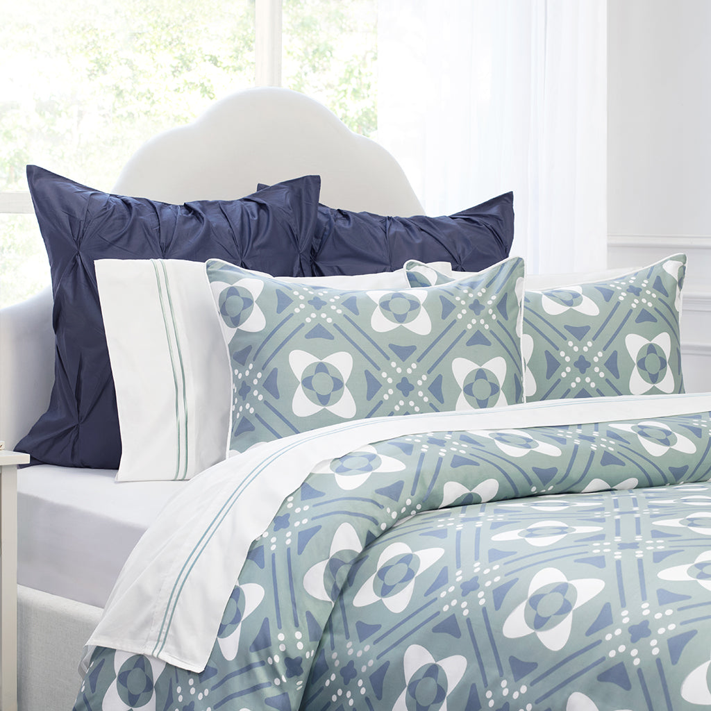 Green And Blue Patterned Bedding The Porcelain Green Balboa