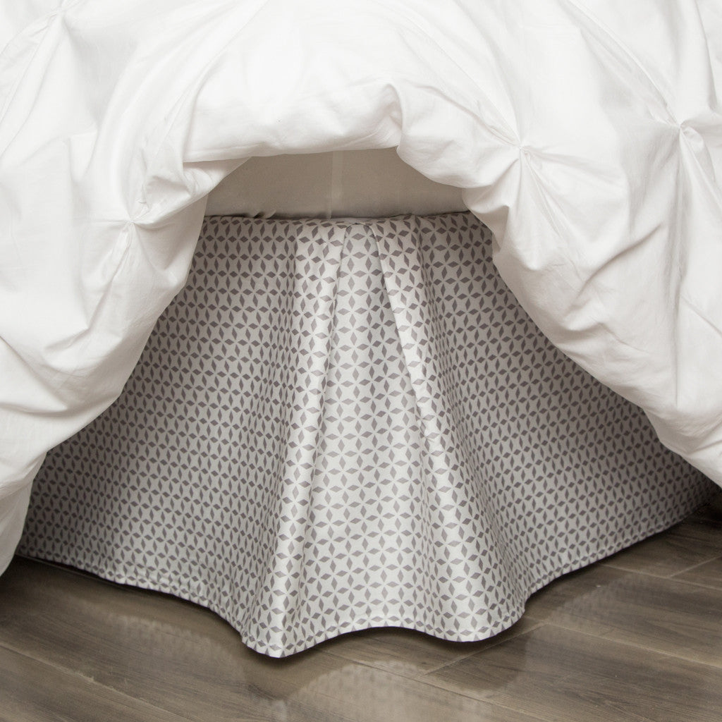 Patterned Bed Skirt Morning Glory Grey Crane Canopy