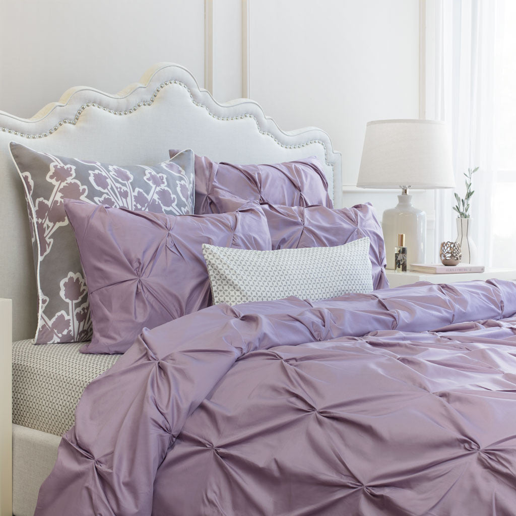 Light Purple Duvet Cover The Valencia Lilac Pintuck Crane & Canopy