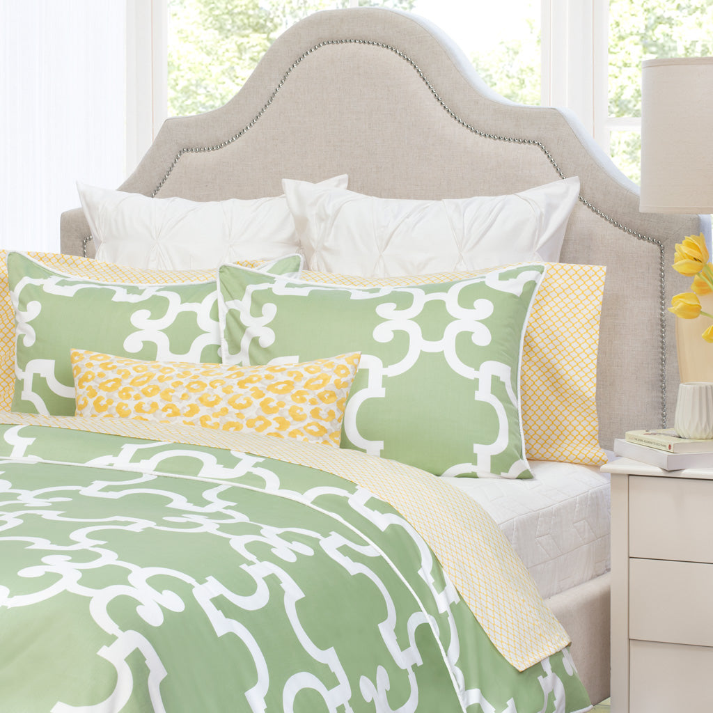 Green Patterned Bedding The Noe Green Duvet Cover Crane Canopy