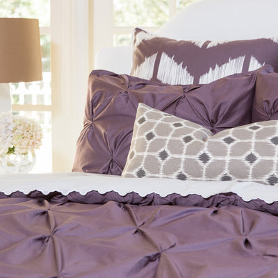 Purple Pintuck The Valencia Plum Duvet Cover Crane Canopy