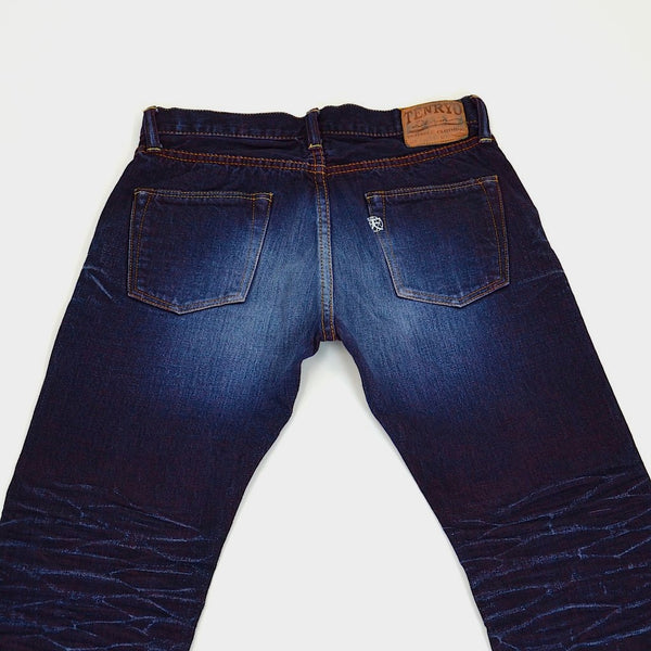 Worn in Tenryo Denim Color Weft jeans - Okayama Denim