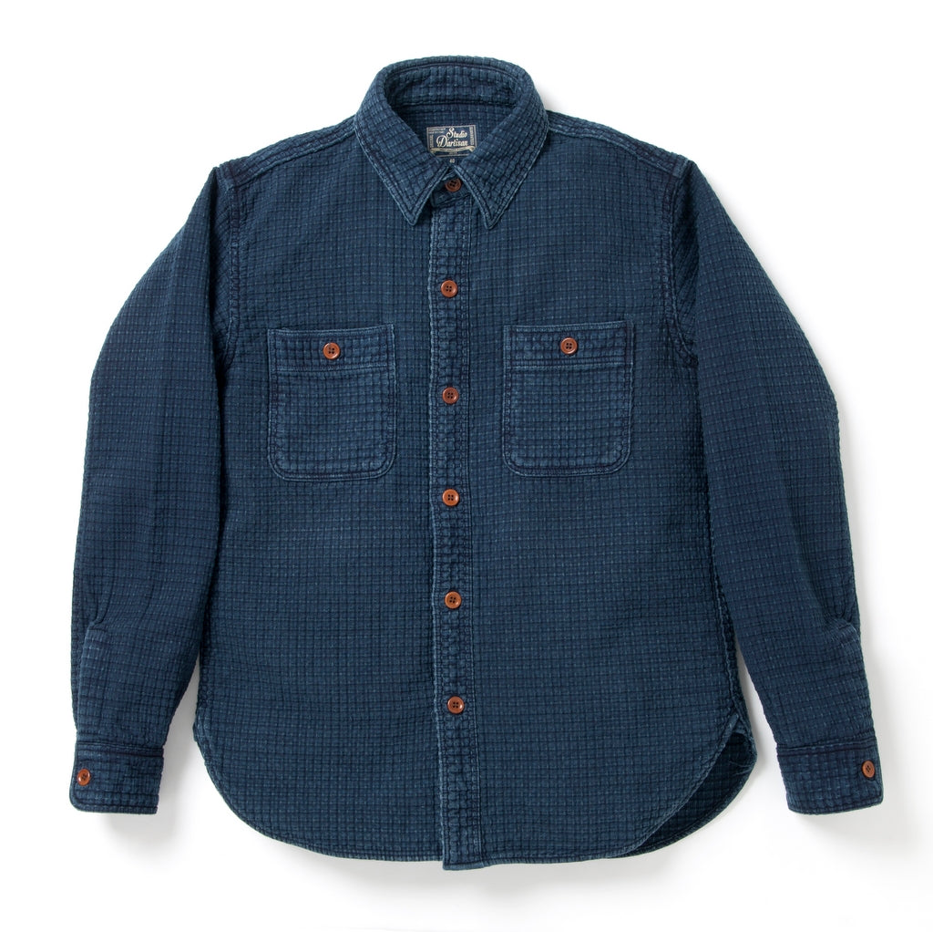 Studio D'Artisan Indigo Sashiko Shirt - Okayama Denim