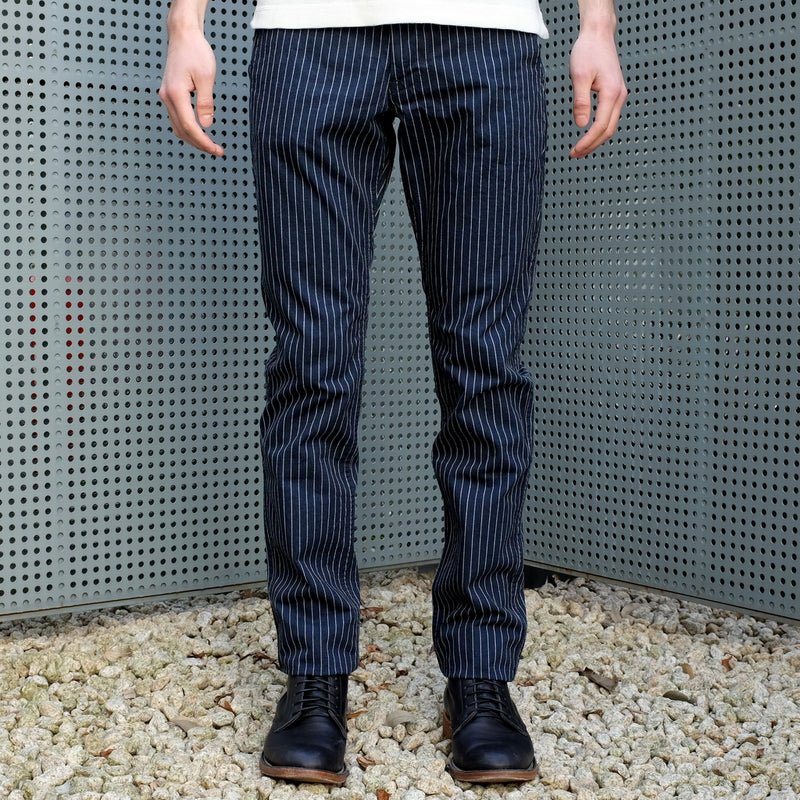 Pure Blue Japan Indigo Pinstripe Pants - Okayama Denim