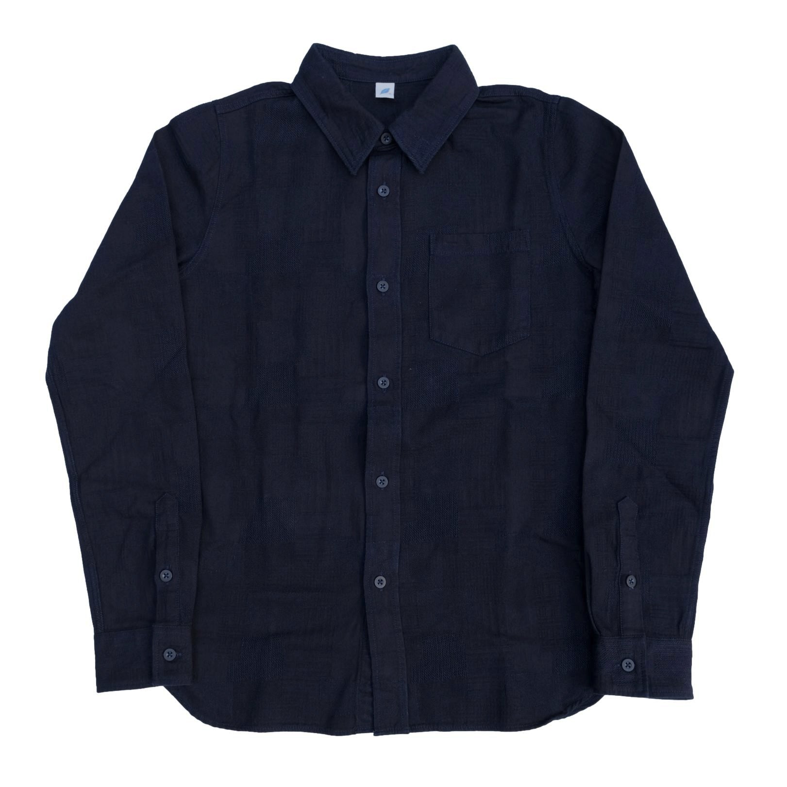 Pure Blue Japan Indigo Jacquard Patchwork Shirt - Okayama Denim