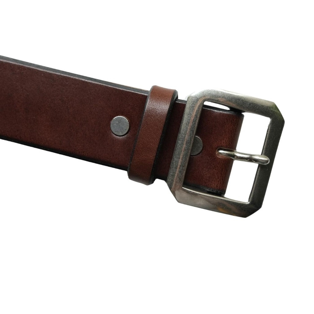 Inception Saddle Leather Garrison Belt (Brown) - Okayama Denim