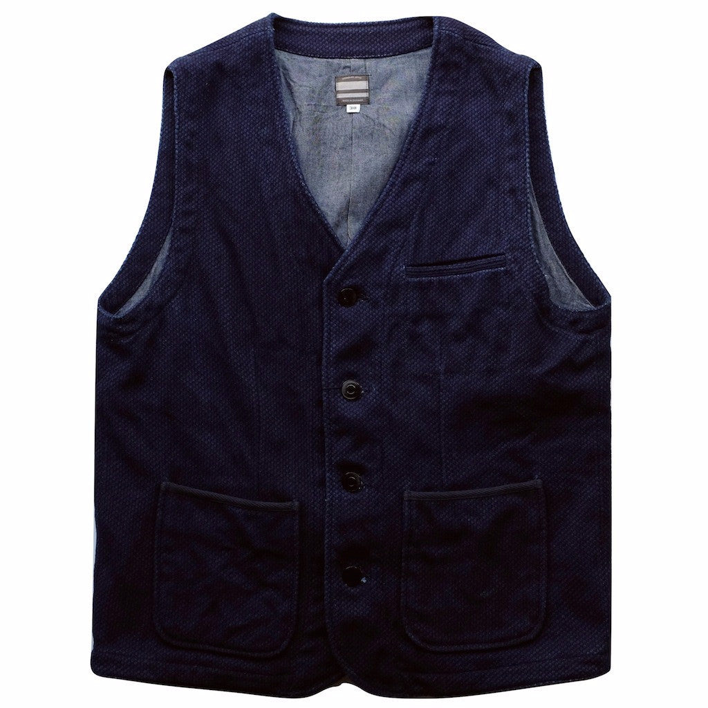 Momotaro Indigo Dyed Sashiko Vest – Okayama Denim