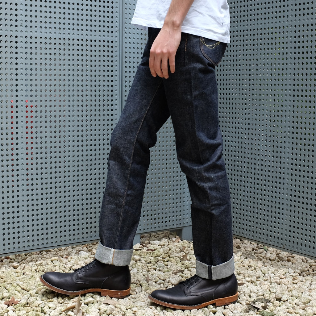 slim raw denim