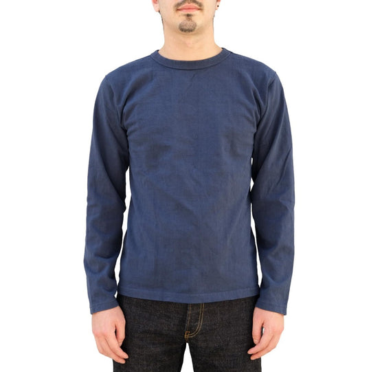 Studio D'Artisan Long Sleeve Loopwheel Tees - Okayama Denim