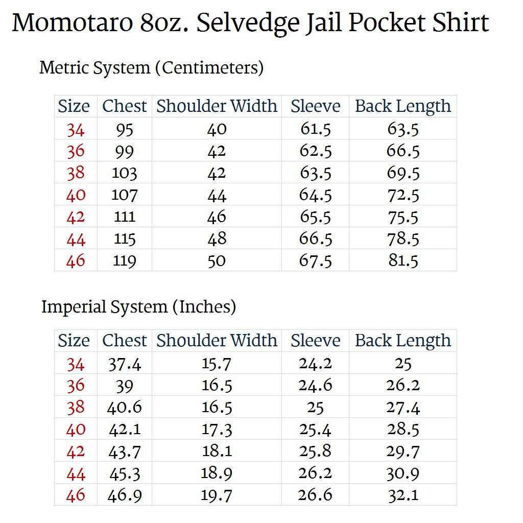 Momotaro 8oz. Selvedge Jail Pocket Shirt - Okayama Denim