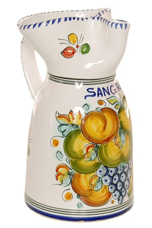 Hand Painted Sangria Pitcher, 2 Liters 67oz, puntilla Decoration 27 Cm.10.5  Toledo spain Sangria Pitcher Pot Sangaree 