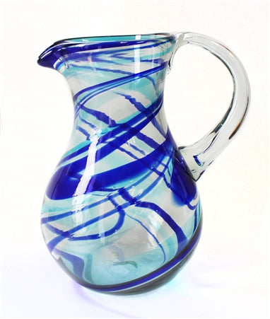 Handblown Aqua Glass Pitcher – Salt & Sundry