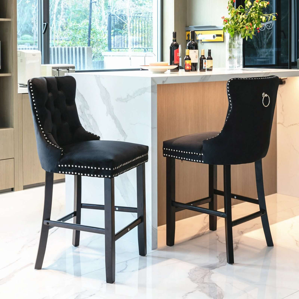 velvet bar stool set