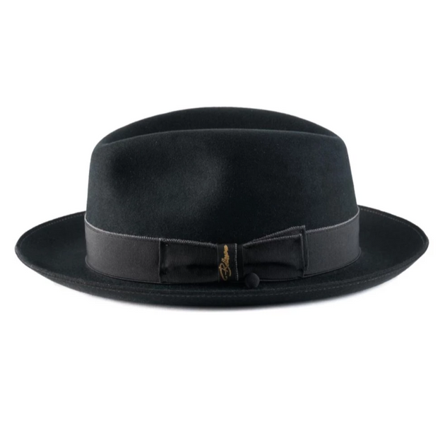 The Milano by Bellissimo 100% Rabbit-Fur-Felt Fedora (Black ...