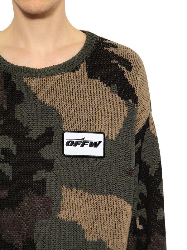 off white sweater camo