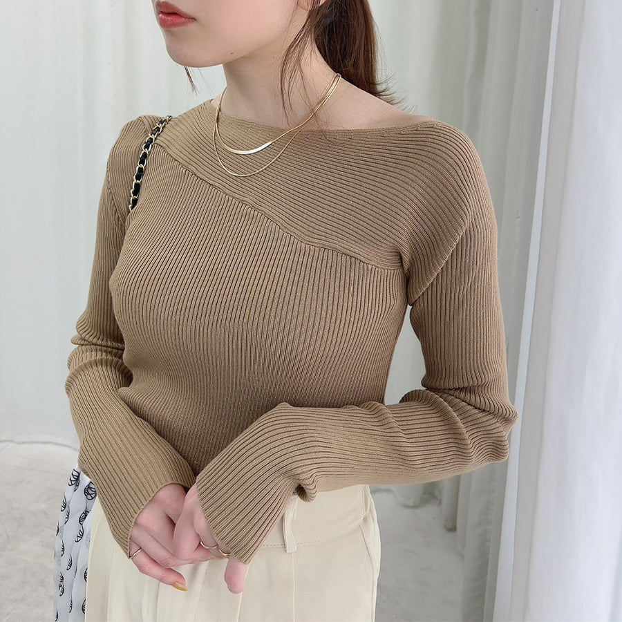 Eaphi one shoulder rib knit - 通販 - guianegro.com.br