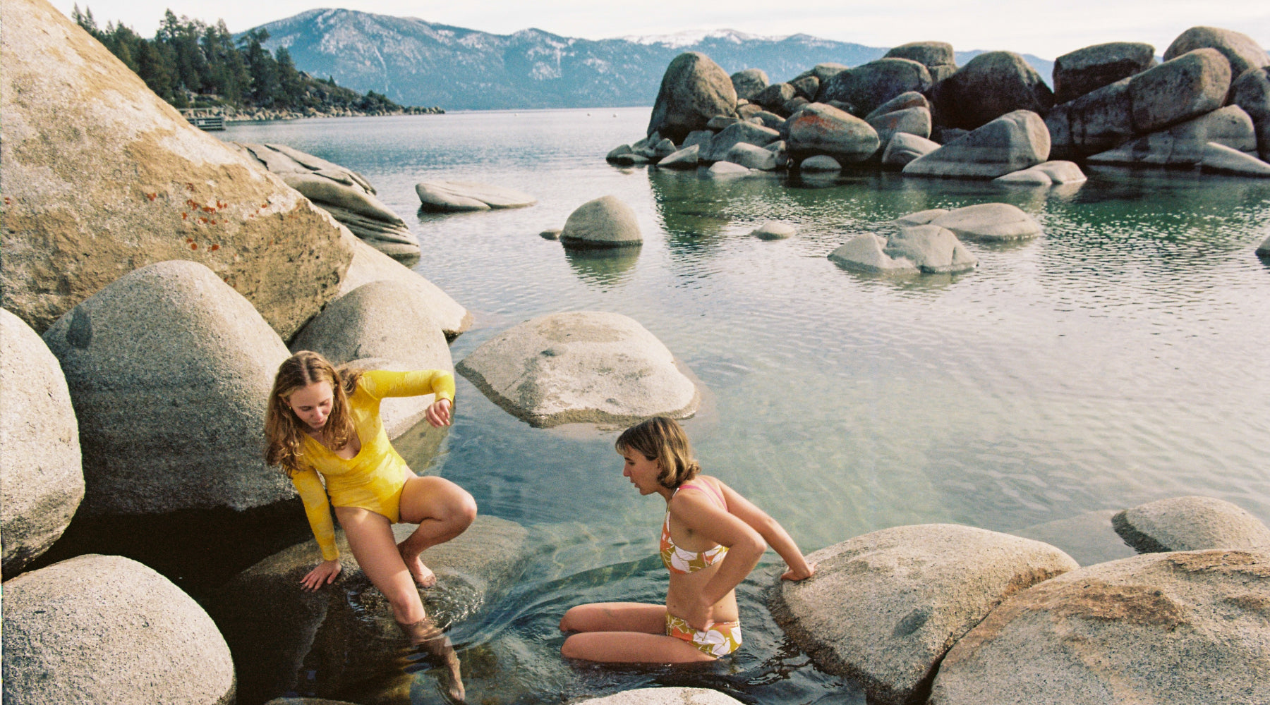 Ice dipping Lake Tahoe Vintage swimsuits