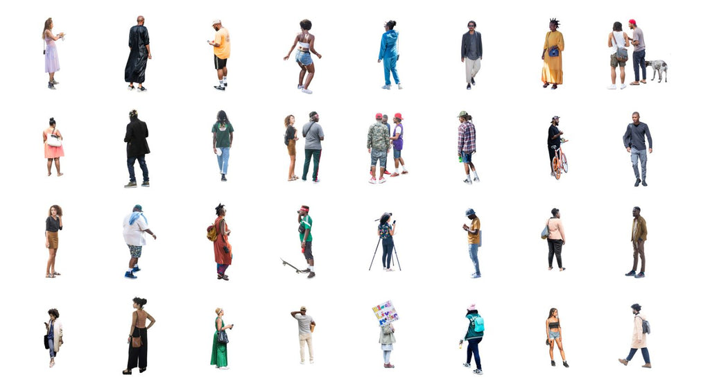 black cutouts people