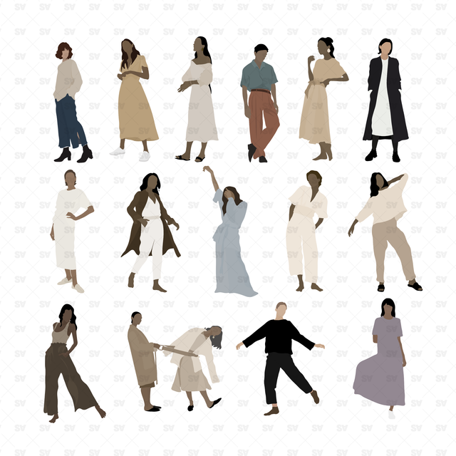 People with Aesthetic Outfits, AI PNG