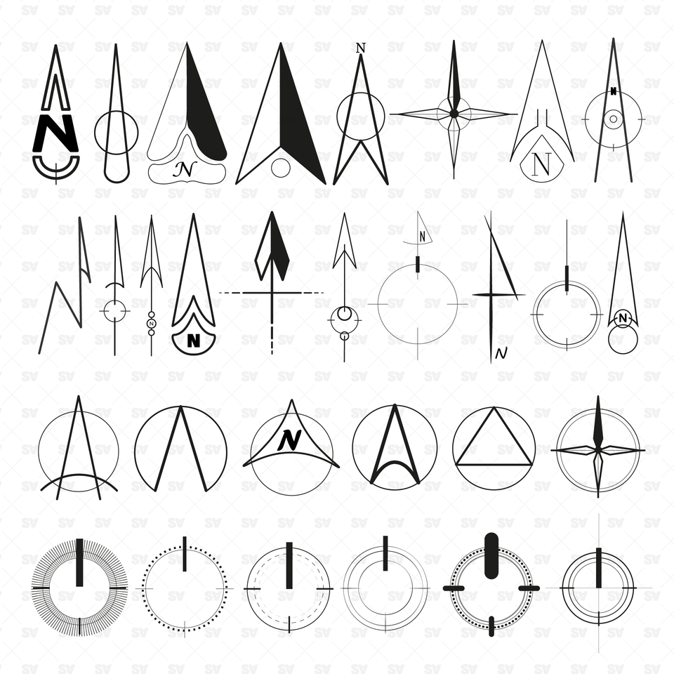 North Symbols and Arrows Architecture Plans Studio Alternativi