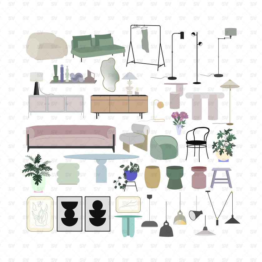 50 Vector home furniture | AI PNG Download | Studio Alternativi