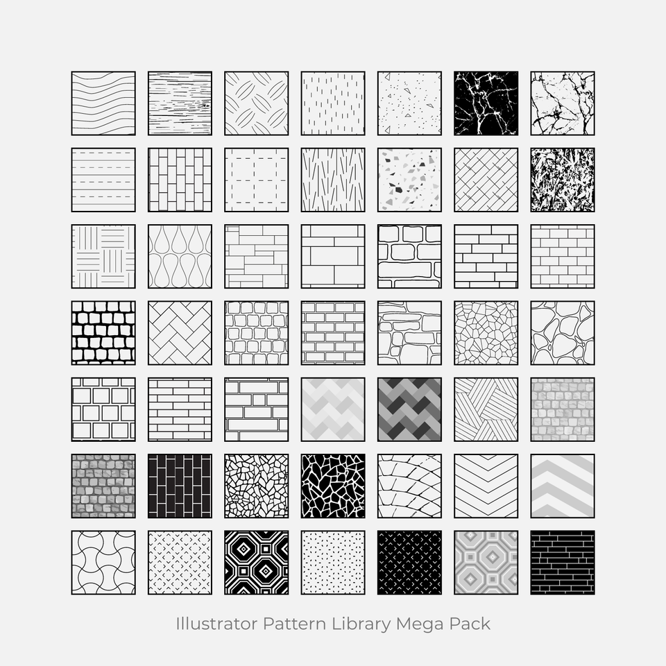 Illustrator Pattern Library Mega Pack 49 Patterns Studio Alternativi