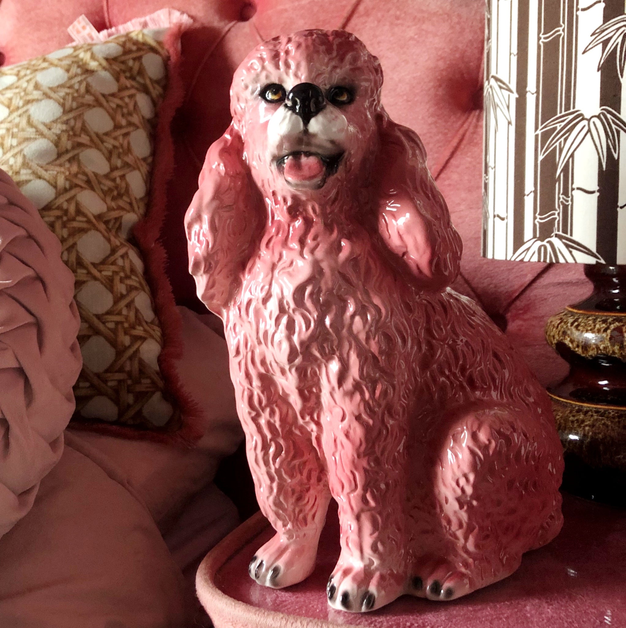 large pink poodle statue