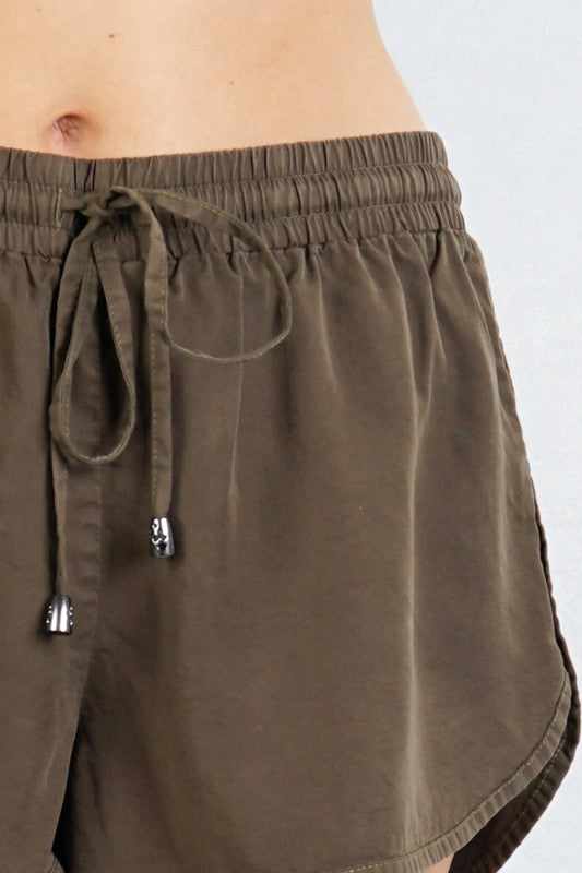 drawstring jogger shorts