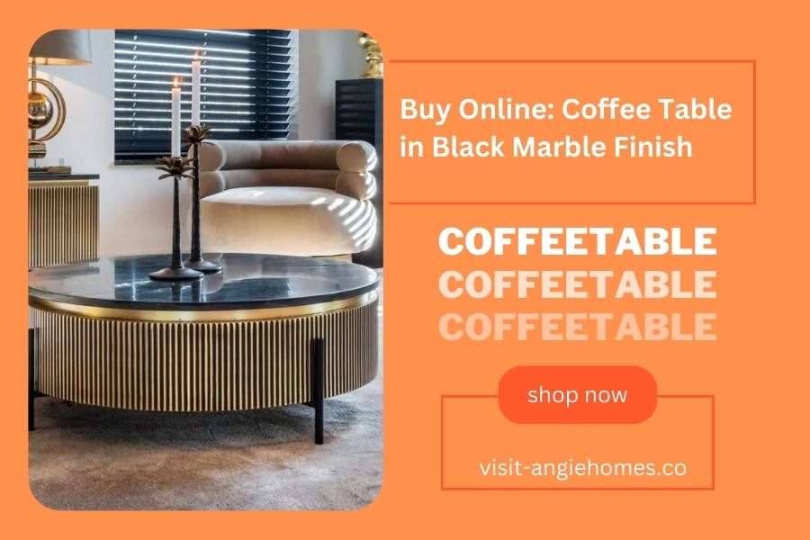 Buy Online: Coffee Table in Black Marble Finish