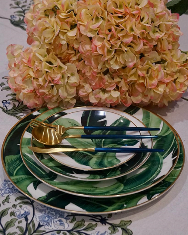 Batse Green Leaf Designer Plates