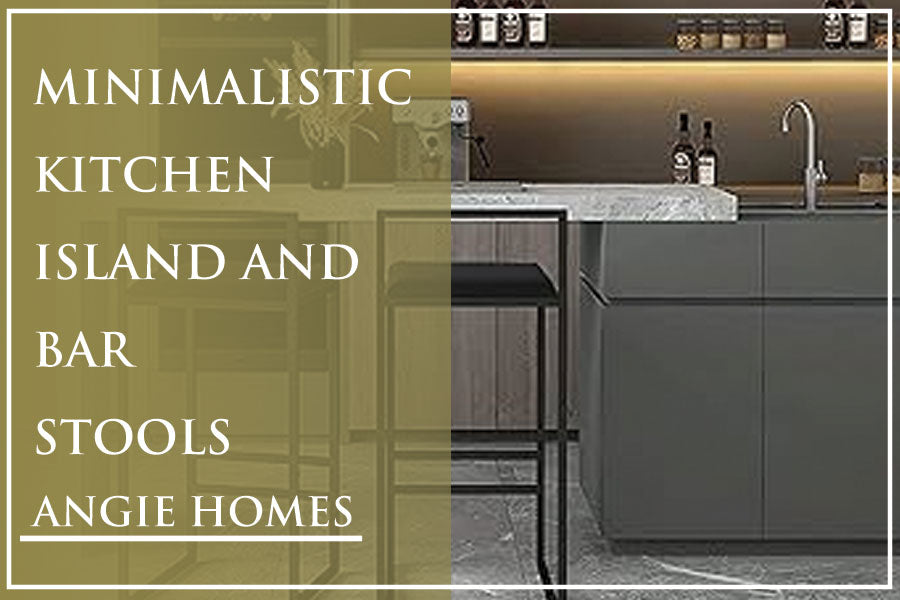 Minimalistic Kitchen Island And Bar Stools