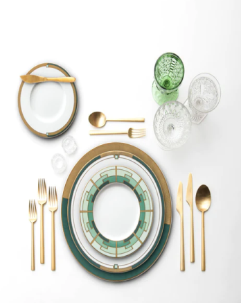 Bernie Green Gold Modern Plates