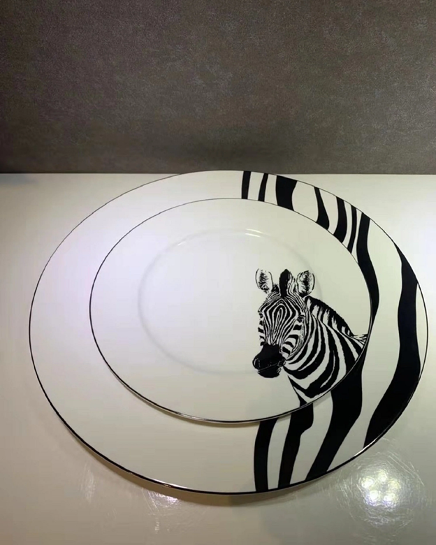 Zebra Porcelain Plates