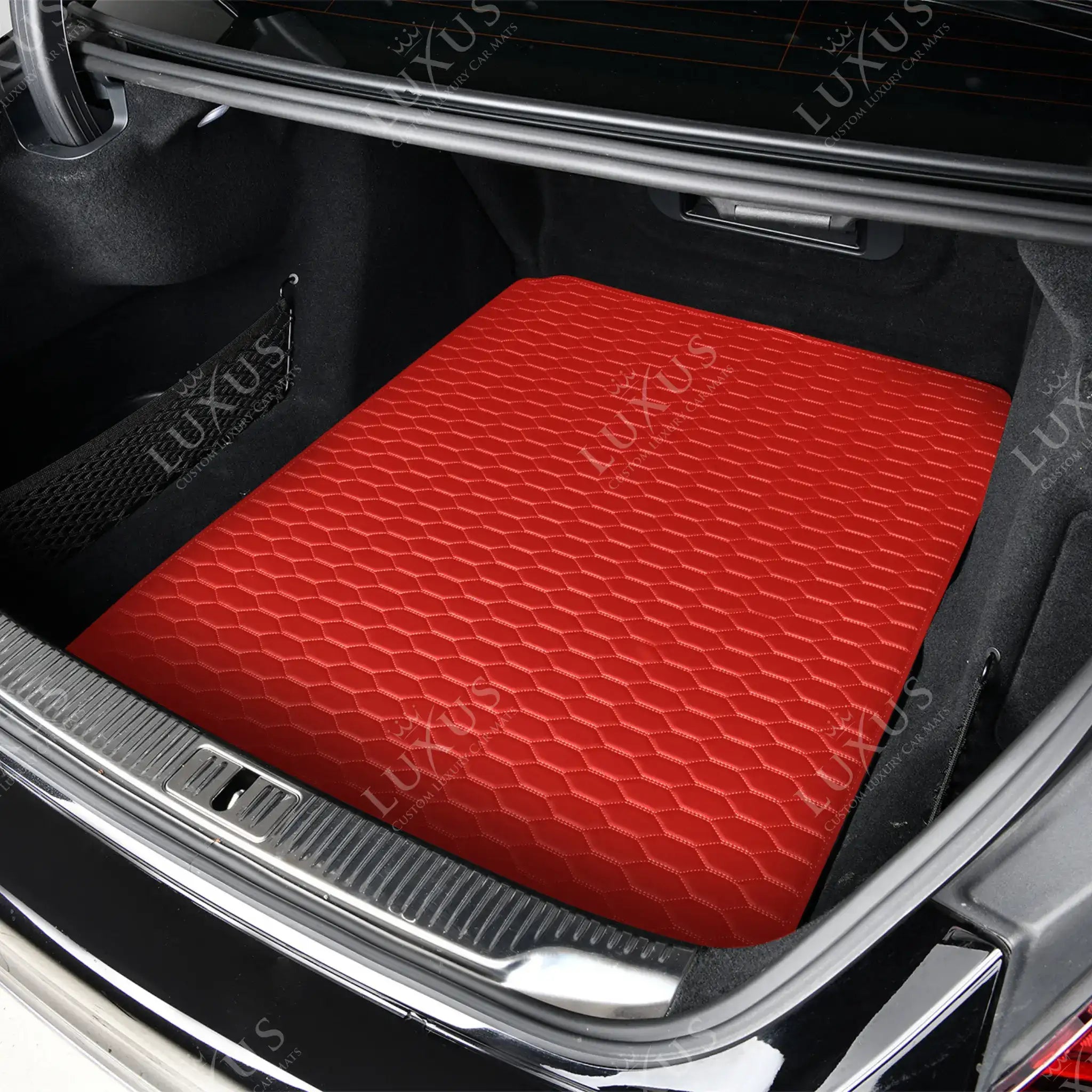 Luxus Car Mats™ – Kofferraum-/Kofferraummatte aus Leder in Ferrari-Rot