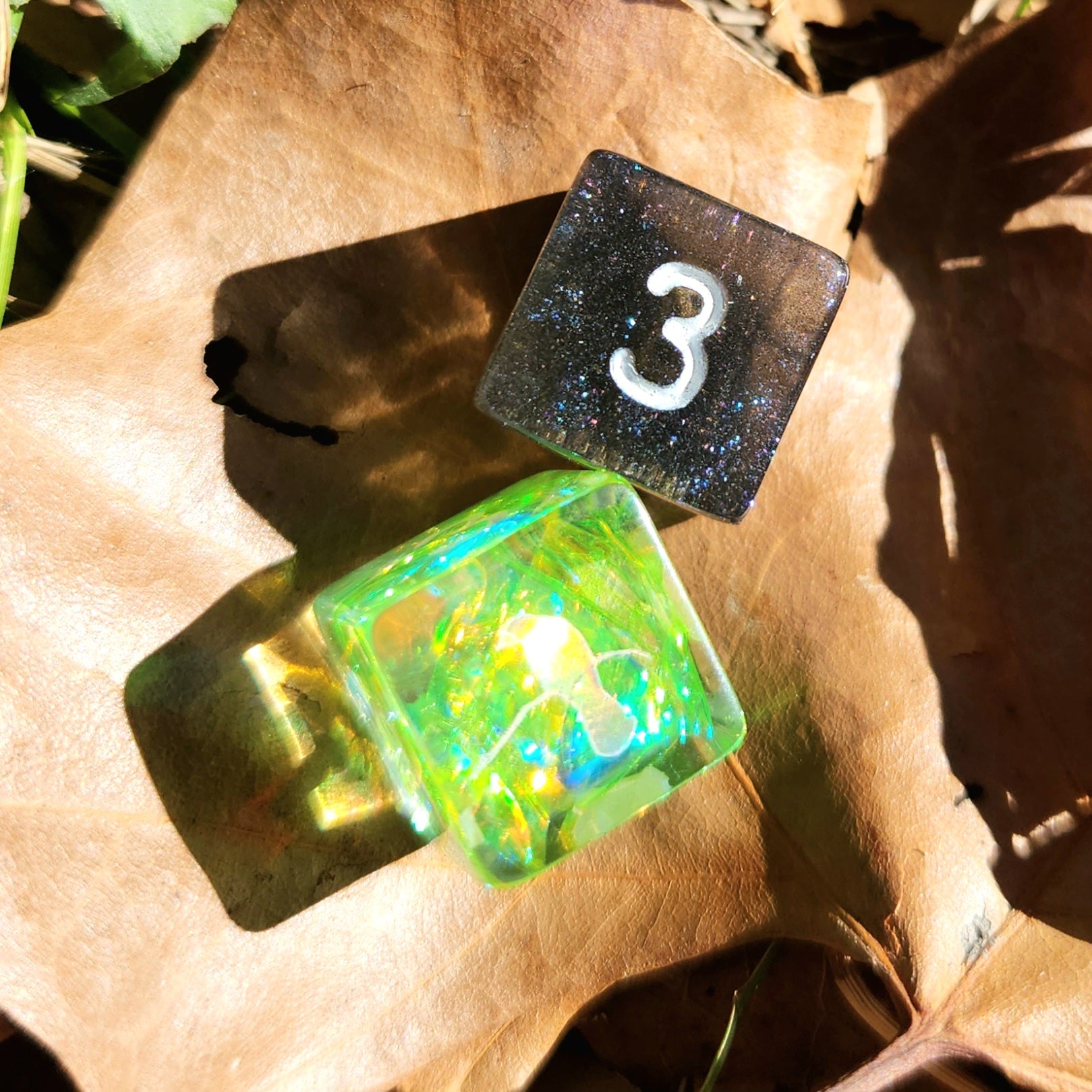 'Perched' Colorshifting Holographic Bird Individual Handmade Resin D6
