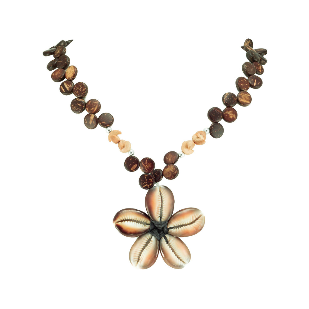 Pearl and Gold Cowrie Shell Necklace